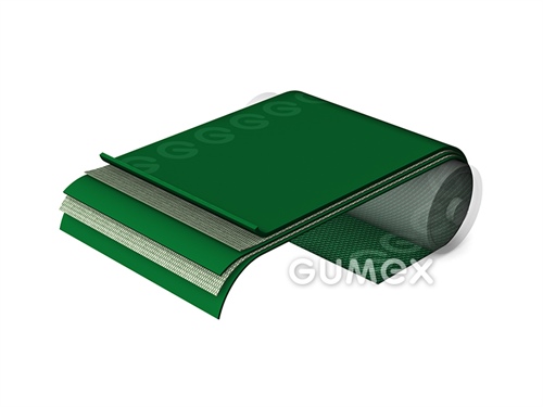 PVC dopravníkový pás všeobecný GS220/ZRR, 2vl, tloušťka 3,2mm, šíře 500mm, -10°C/+80°C, zelený